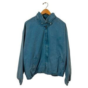 Ralph Lauren CHAPS vintage  bomber swing top baby blue jean zipup jacket Large